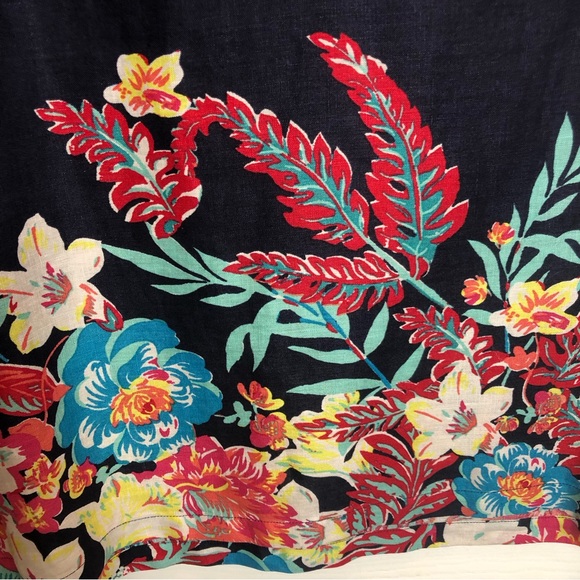 Talbots Pullover V-Neck 3/4 Sleeve Linen Dress Size L - Picture 8 of 9